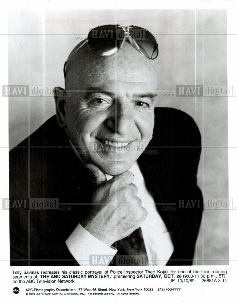 1989 Press Photo Telly Savalas - American actor - Historic Images