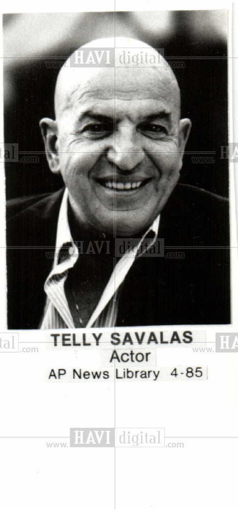 1985 Press Photo Telly Savalas, Actor - Historic Images