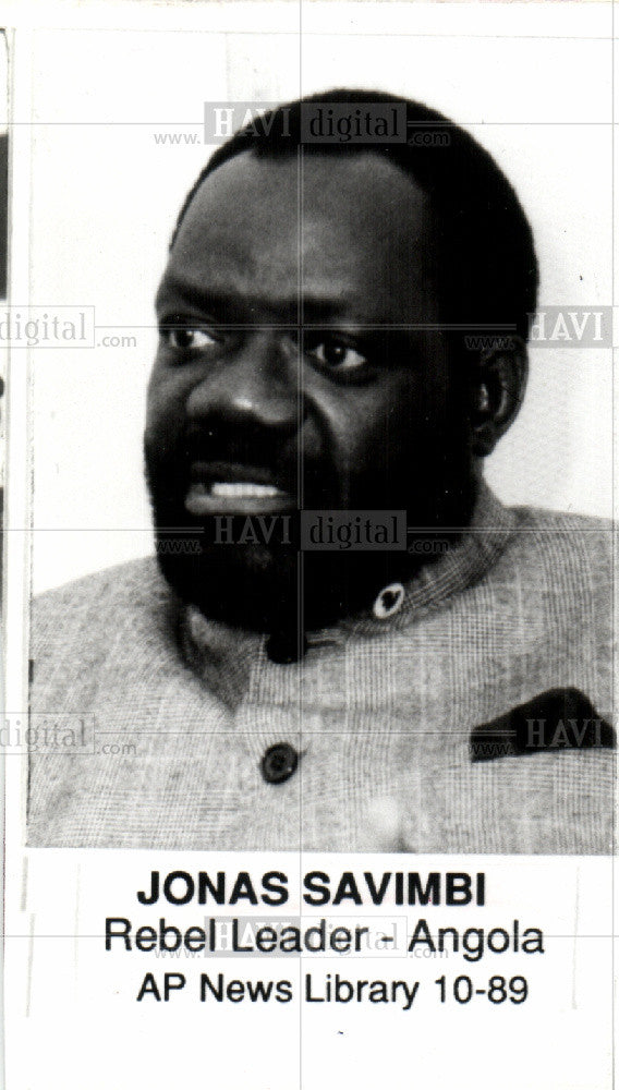 1989 Press Photo jonas savimbi rebel leader angola - Historic Images
