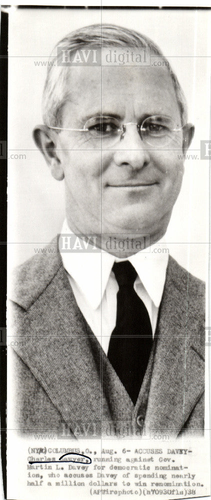 1938 Press Photo Charley Sawyer, democratic candidate - Historic Images