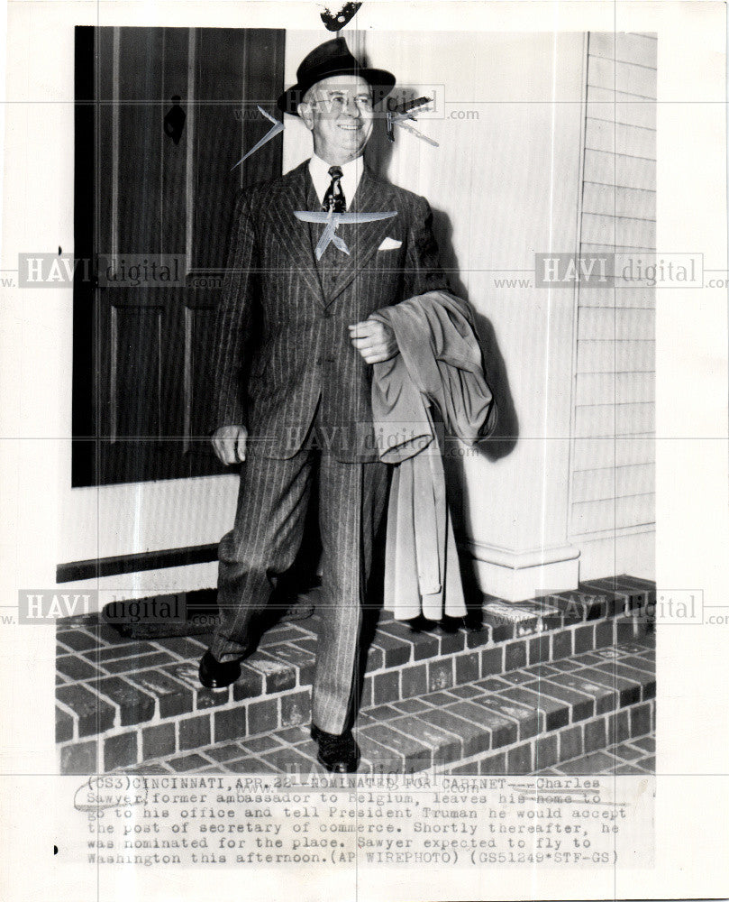 1948 Press Photo Charles W. Sawyer - Historic Images