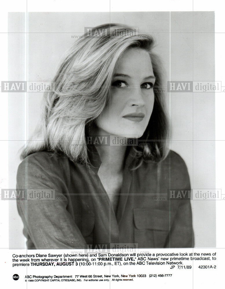 1990 Press Photo Lila Diane Sawyer - Historic Images