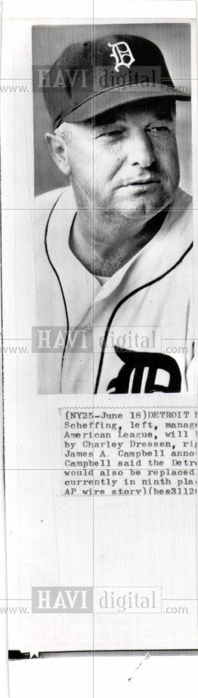 1963 Press Photo Bob Scheffing baseball Detroit Tigers - Historic Images