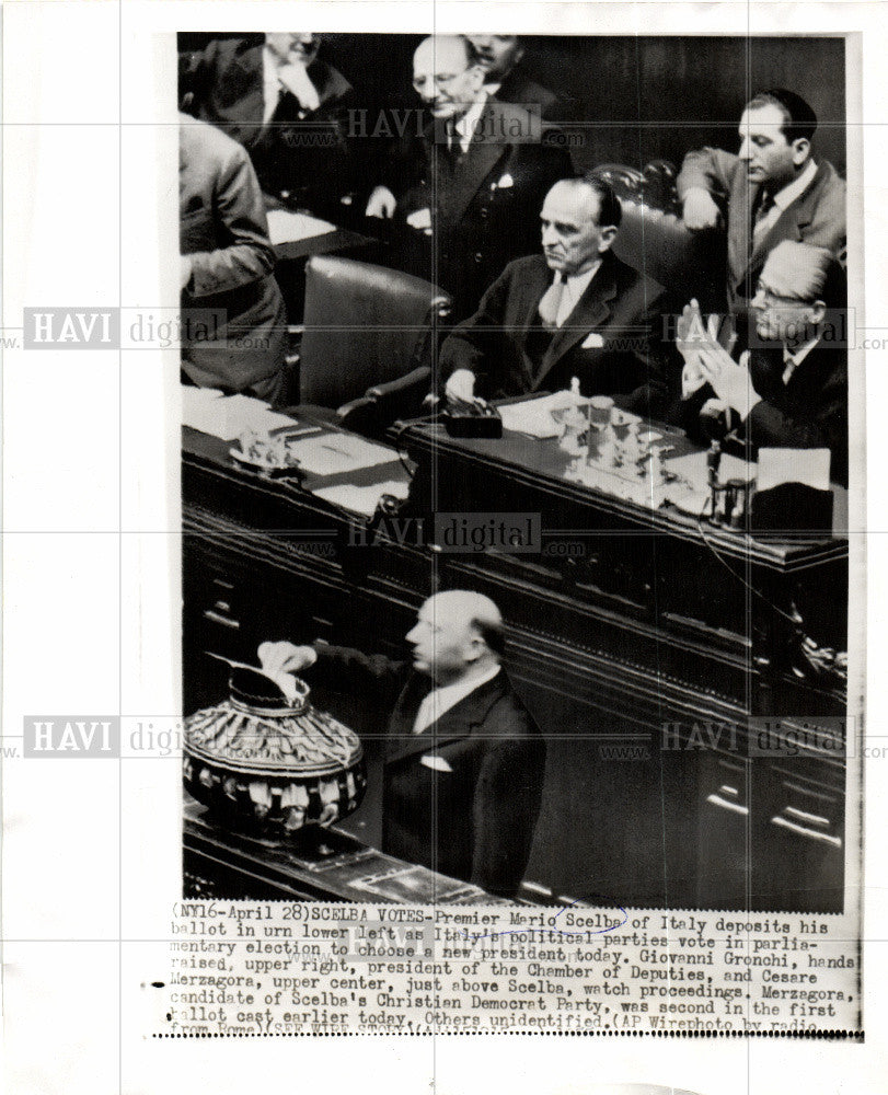 1955 Press Photo Mario Scelba Politician - Historic Images