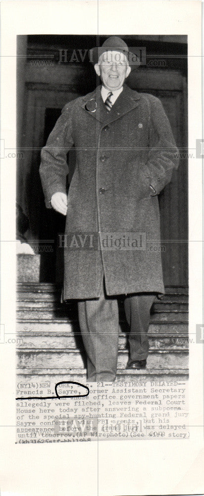 1948 Press Photo Francis B. Sayre Assistant Sec State - Historic Images