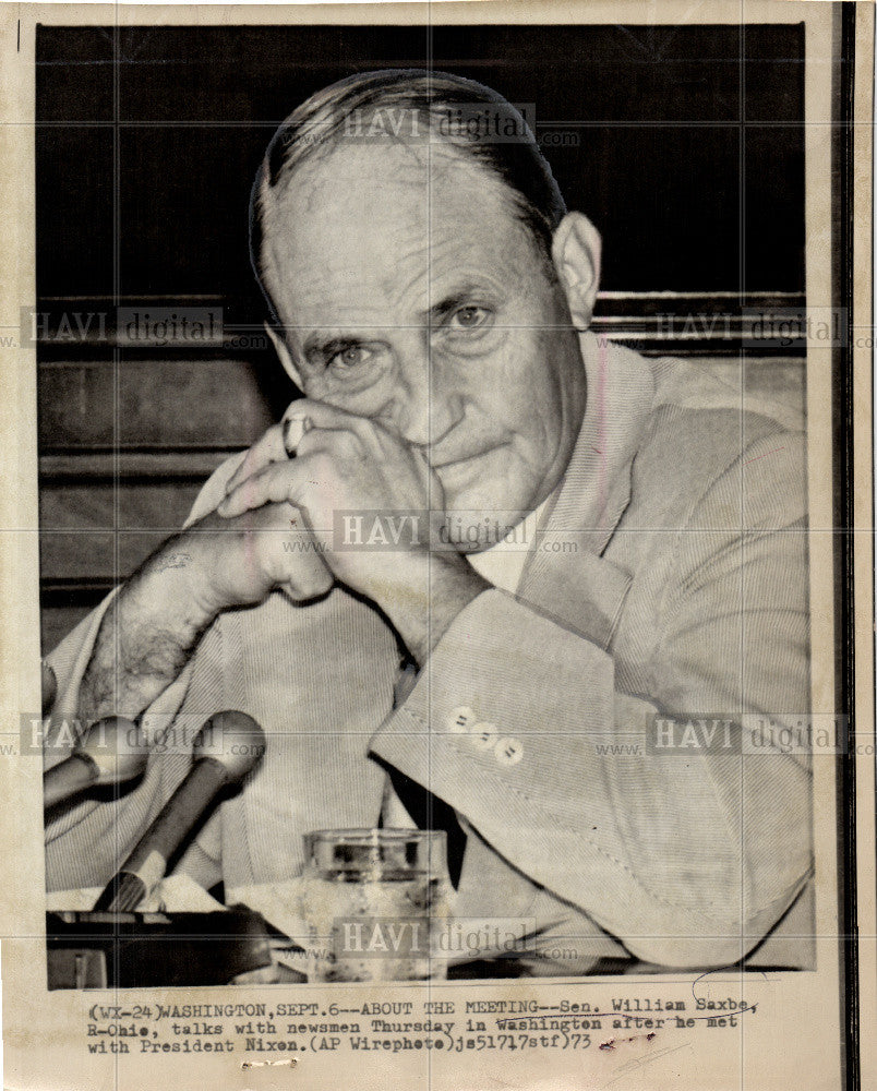 1973 Press Photo William Saxbe politician - Historic Images