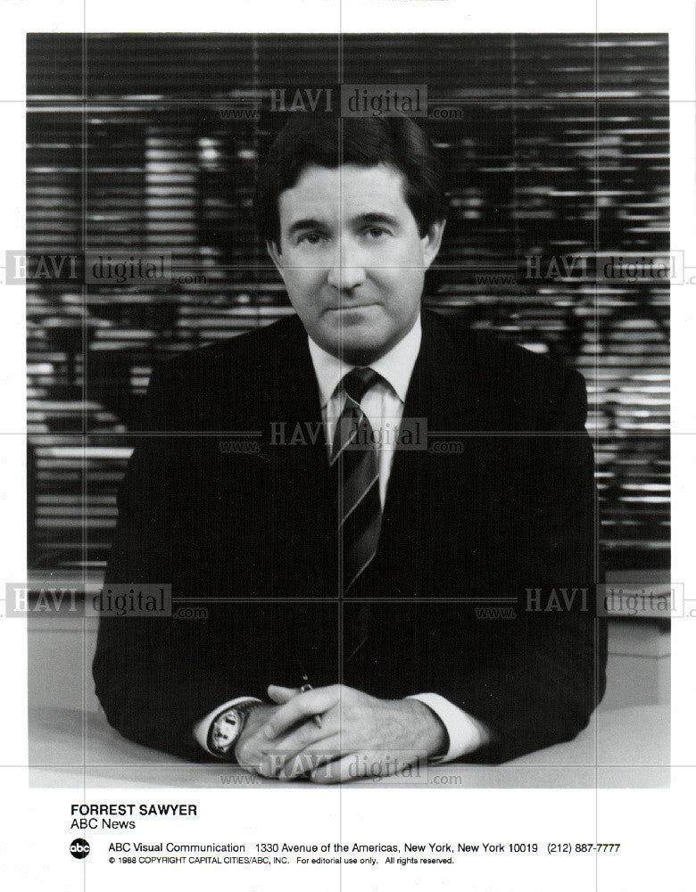 1990 Press Photo Forrest Sawyer,journalist - Historic Images