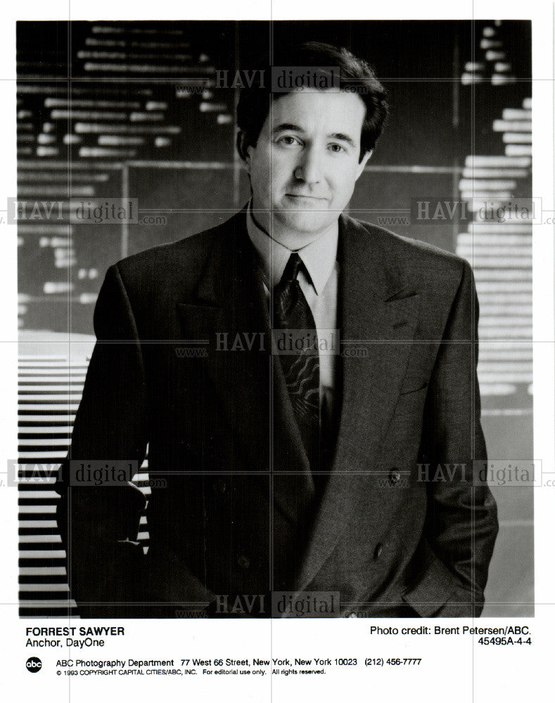 Press Photo Forrest Sawyer journalist ABCworldnews - Historic Images