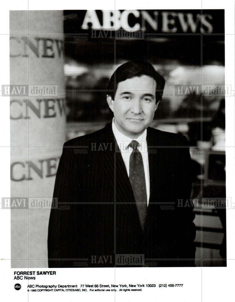 1993 Press Photo Forrest Sawyer - broadcast journalist - Historic Images