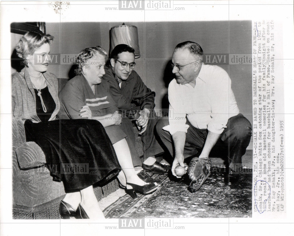 1955 Press Photo Ray Schalk, baseball&#39;s hall of fame. - Historic Images