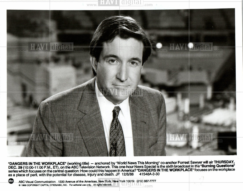 1989 Press Photo Forrest Sawyer ABC News Special - Historic Images