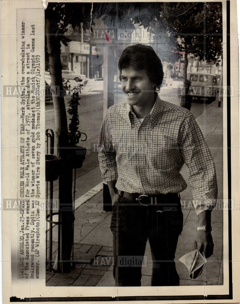 1974 Press Photo mark spitz winner olympic gold swimmer - Historic Images