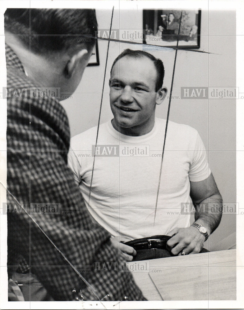 1957 Press Photo Chuck Spieser Boxer 1957 - Historic Images