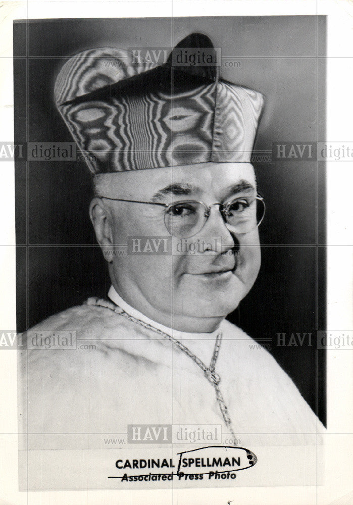 1946 Press Photo Cardinal Spellman American Prelate - Historic Images