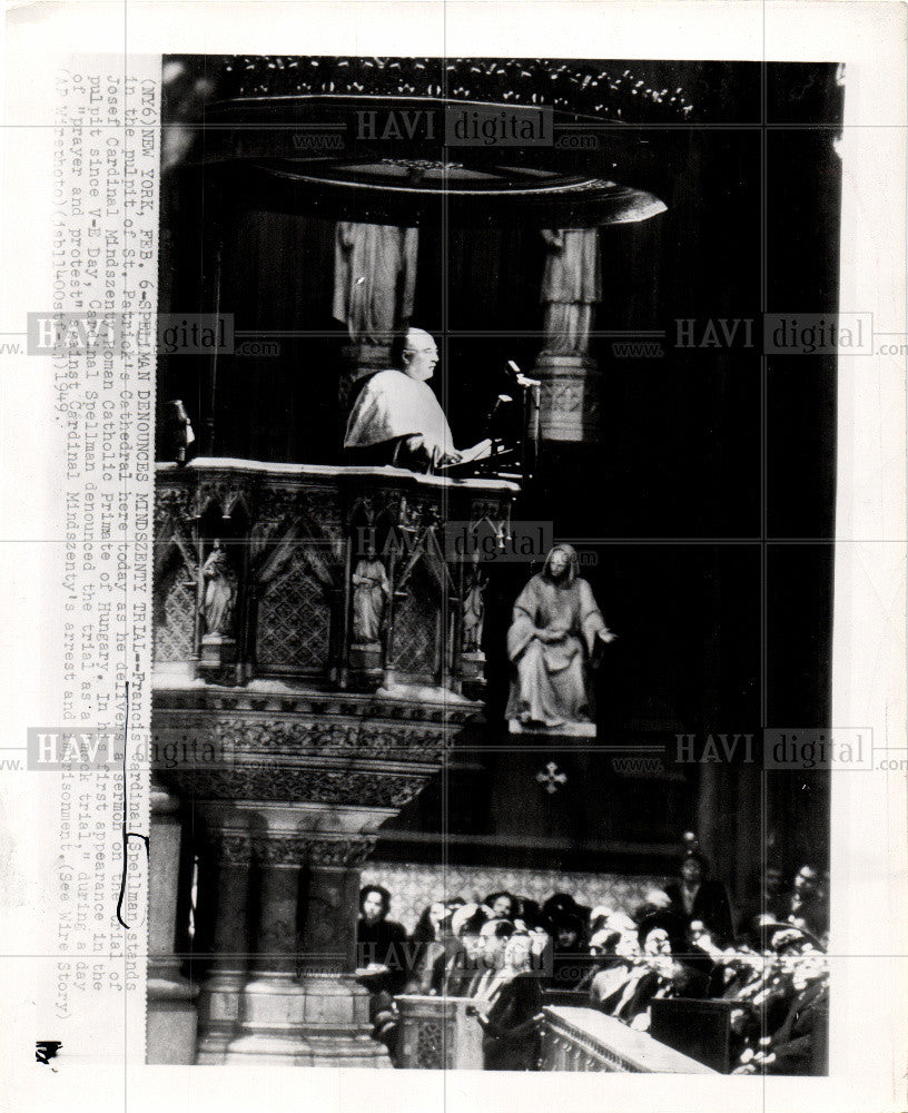 1949 Press Photo Francis Cardinal Spellman - Historic Images