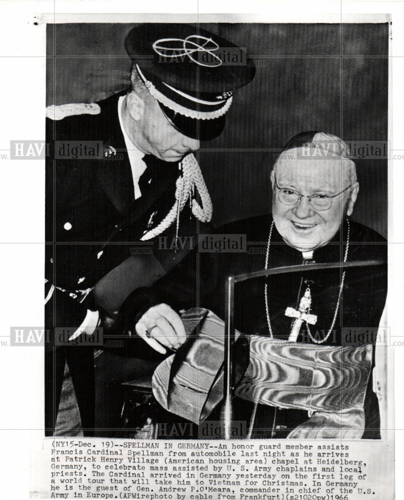 1966 Press Photo Cardinal Spellman Germany tour 1966 - Historic Images