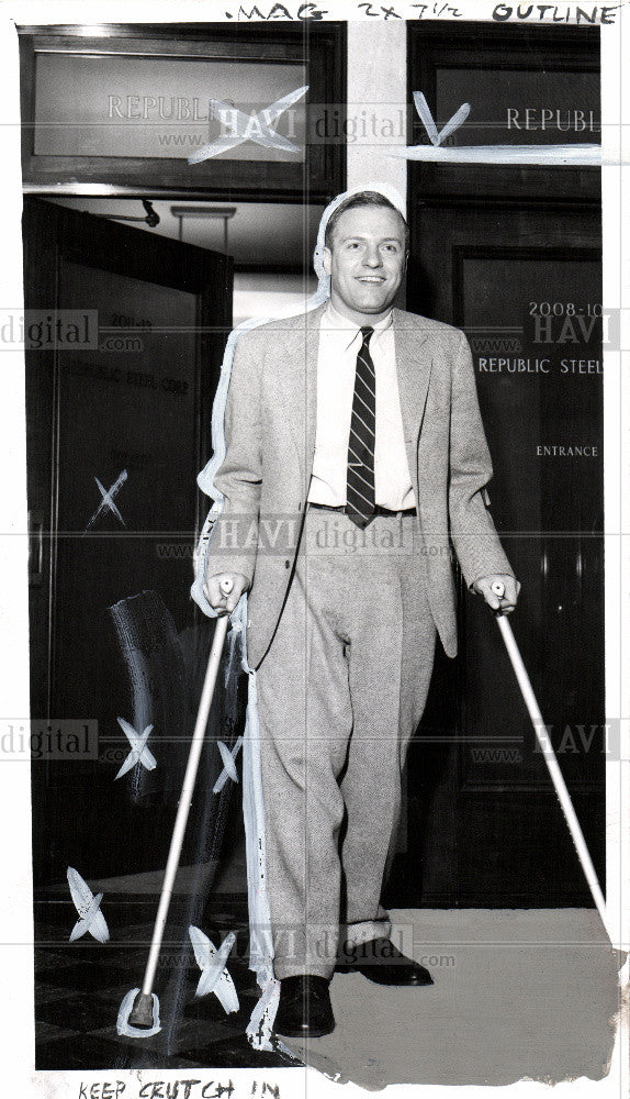 1956 Press Photo Bob Spears, polio - Historic Images