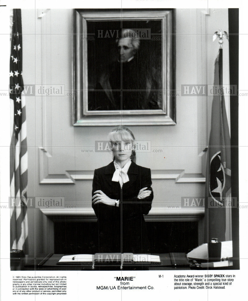 1985 Press Photo Sissy Spacek actress Academy Marie - Historic Images