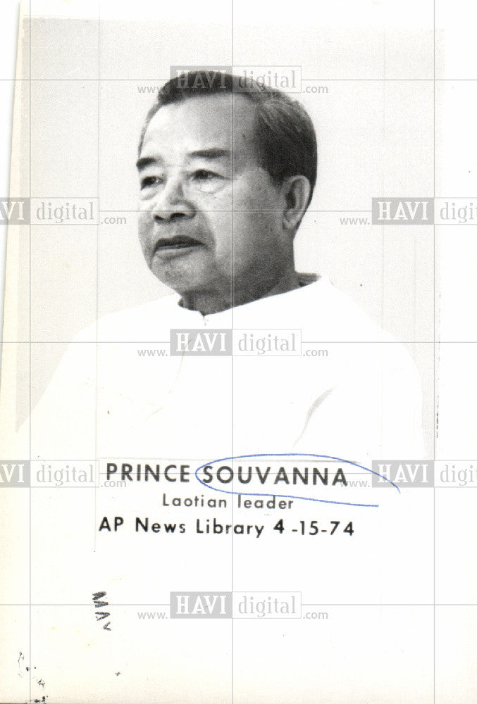 Press Photo Prince Souvanna Prime Minister Laos - Historic Images