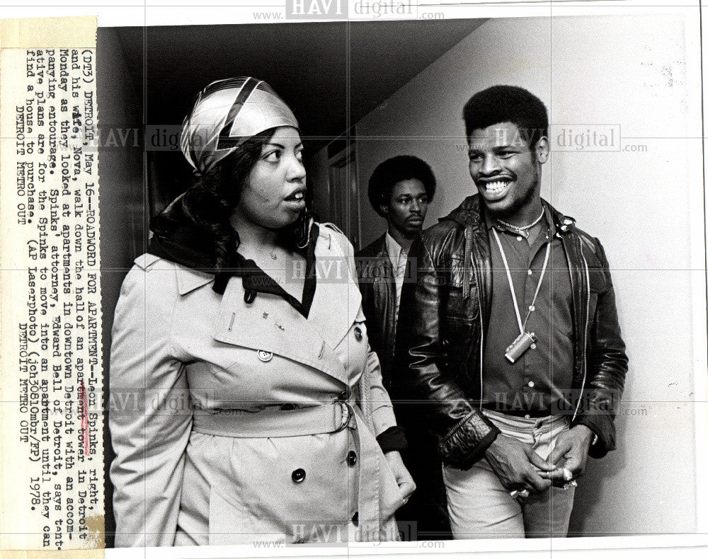 1978 Press Photo Leon Nova Spinks boxer apartment house - Historic Images