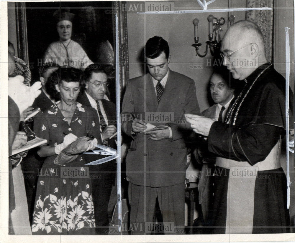 1943 Press Photo Francis Spellman Roman Catholic Church - Historic Images