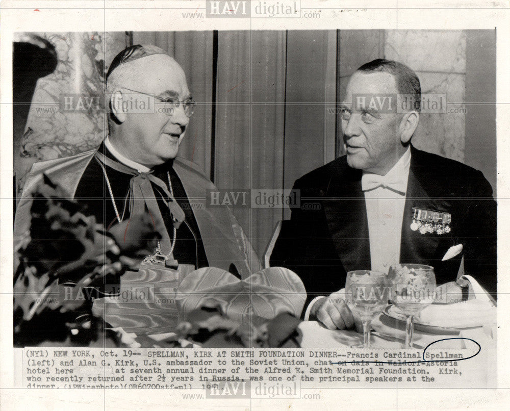 1957 Press Photo Francis Cardinal Spellman, Pope - Historic Images