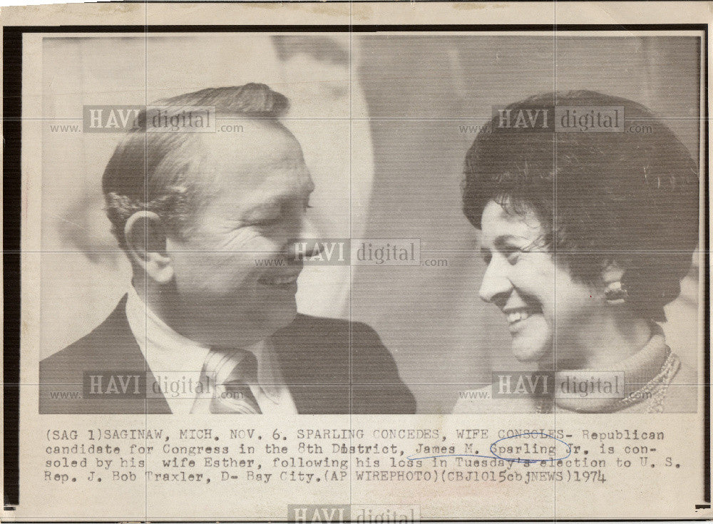 1974 Press Photo James M. Sparling loses election - Historic Images