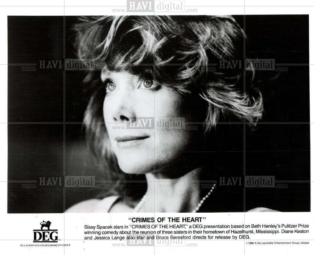 1986 Press Photo Sissy Spacek Actor Crimes Of The Heart - Historic Images