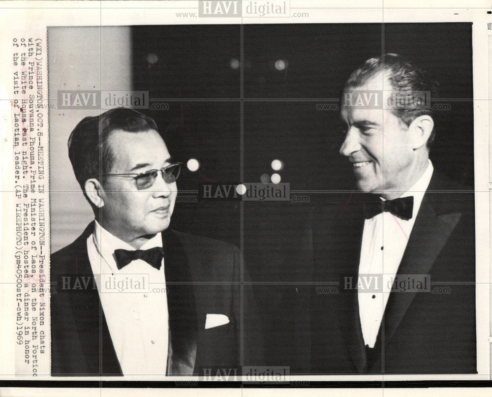 1969 Press Photo President Nixon Souvanna Phouma Lao - Historic Images