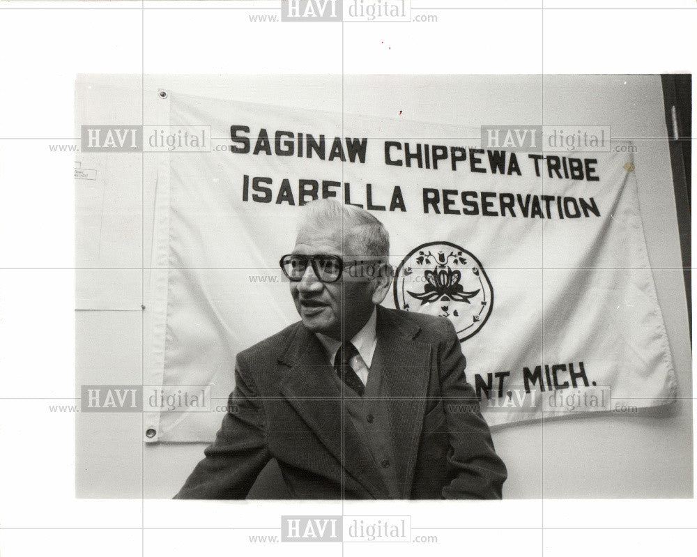 1988 Press Photo Chief Sowmick Chippewa tribe - Historic Images