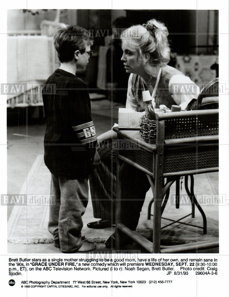 1994 Press Photo Noah Segan, Brett Butler - Historic Images