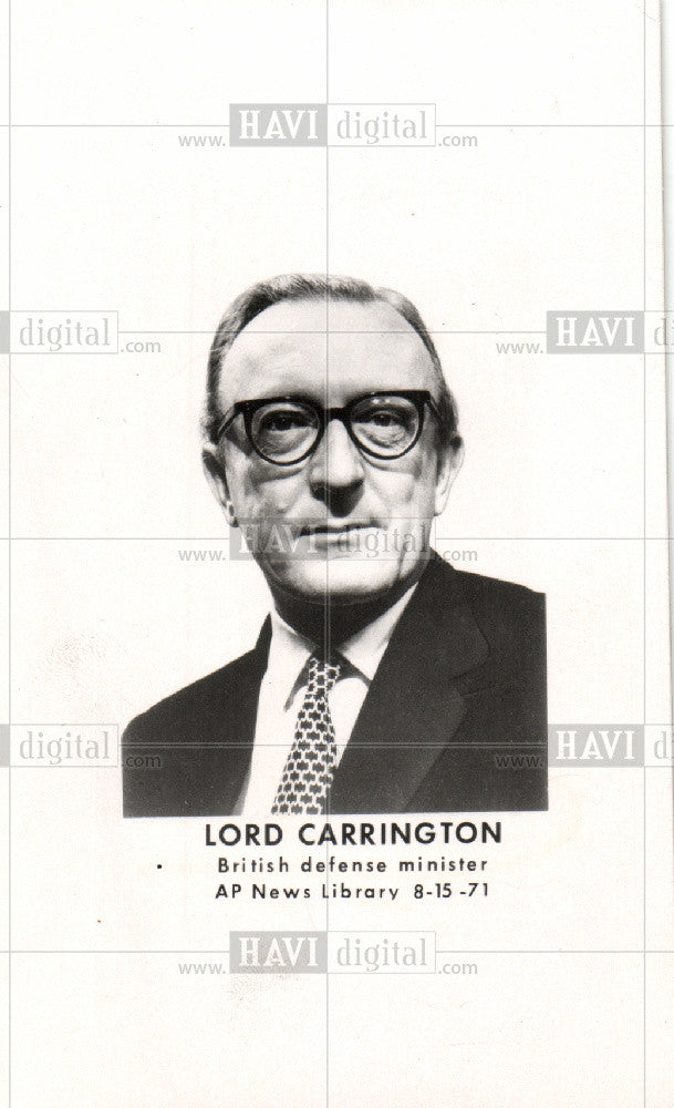 1971 Press Photo Lord Carrington, defense minister - Historic Images