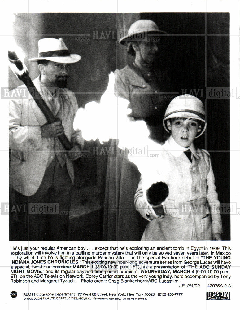 1992 Press Photo Corey Carrier child indiana Jones - Historic Images