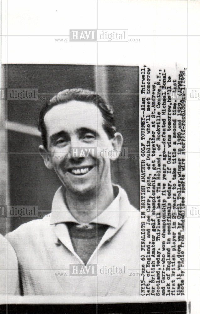 1958 Press Photo Alan Thirlwell Joe Carr British golf - Historic Images