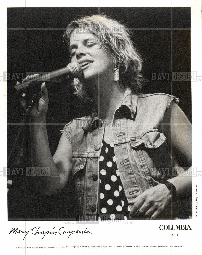 1993 Press Photo Mary Chapin Carpenter Columbia Singer - Historic Images