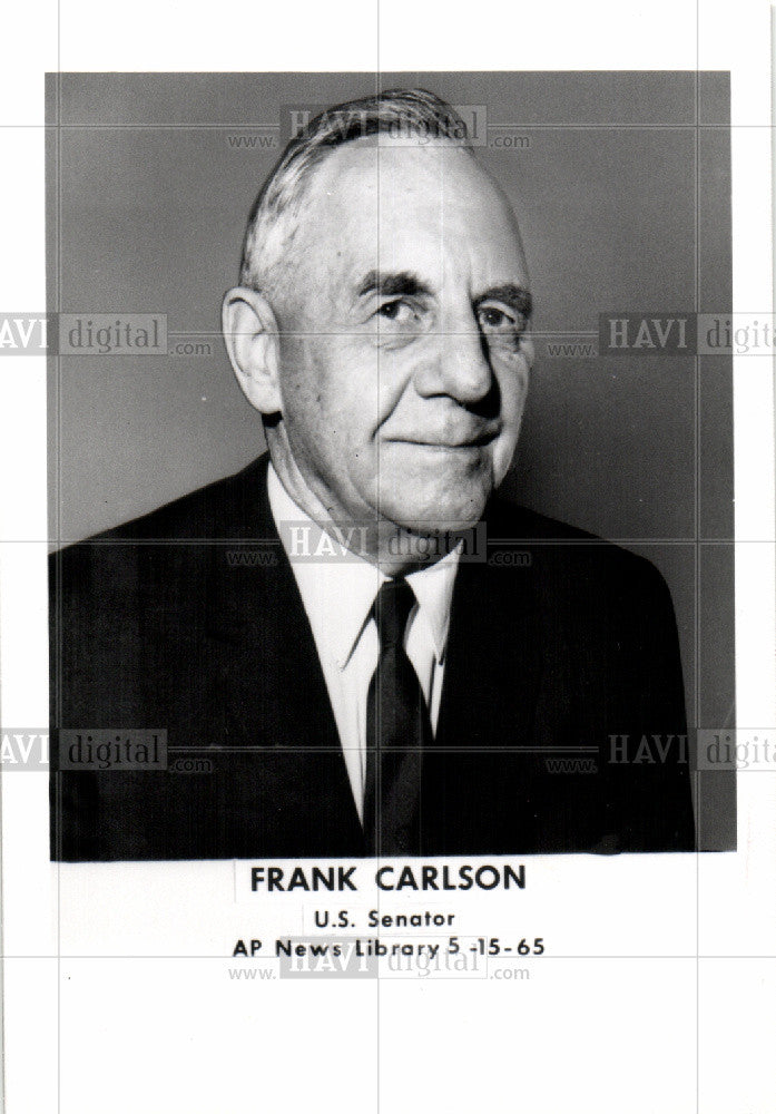 1965 Press Photo Frank Carlson U.S. Senator Kansas - Historic Images