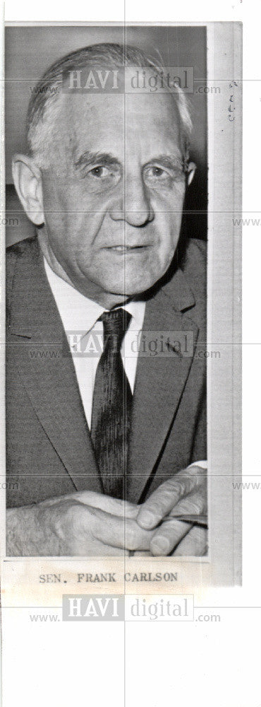 1962 Press Photo SEN. PRANK CARLSON - Historic Images