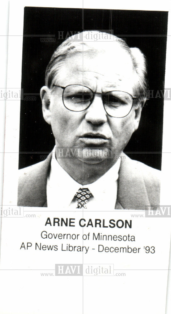 1993 Press Photo Arne Carlson Governor of Minnesota - Historic Images