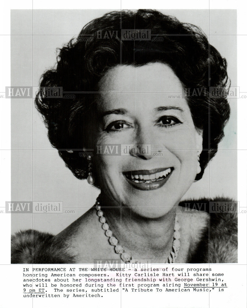 1987 Press Photo Kitty Carlisle Hart to share anecdotes - Historic Images