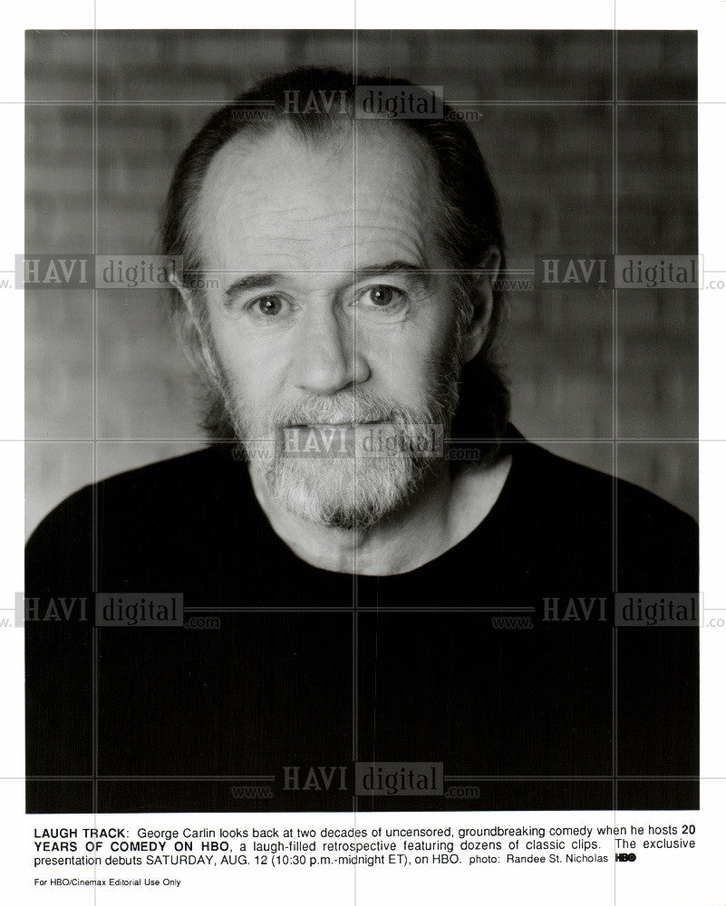 Press Photo George Carlin comedian 20 Years HBO - Historic Images