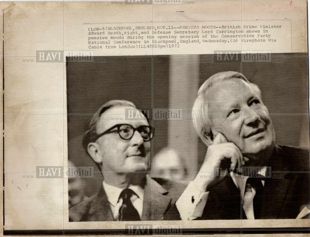 1972 Press Photo British politicians in thought - Historic Images