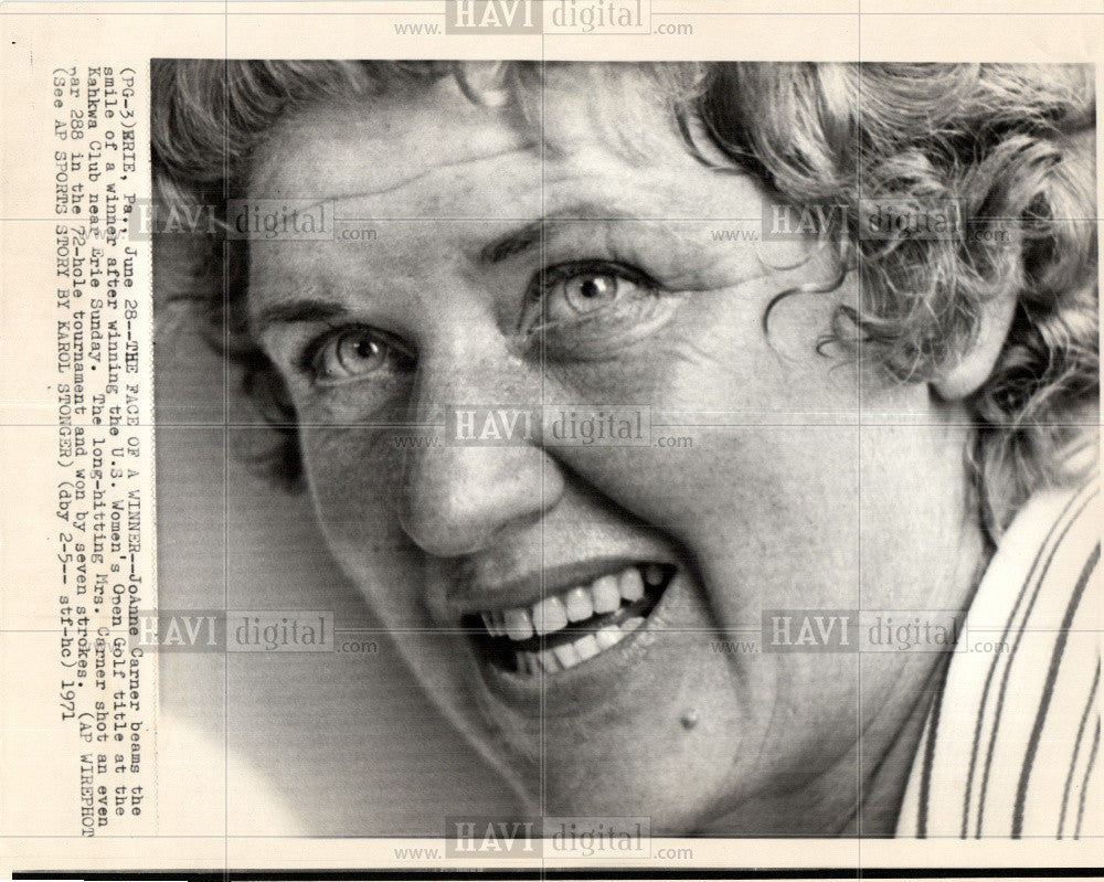 1971 Press Photo JoAnne Carner US Open Golf Title Erie - Historic Images