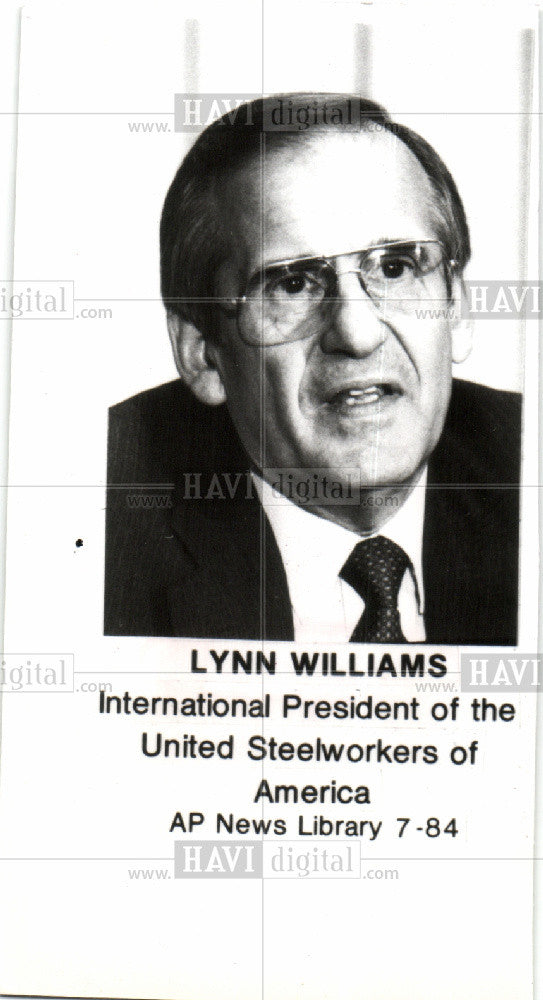 1984 Press Photo Lynn Williams United Steelworkers - Historic Images