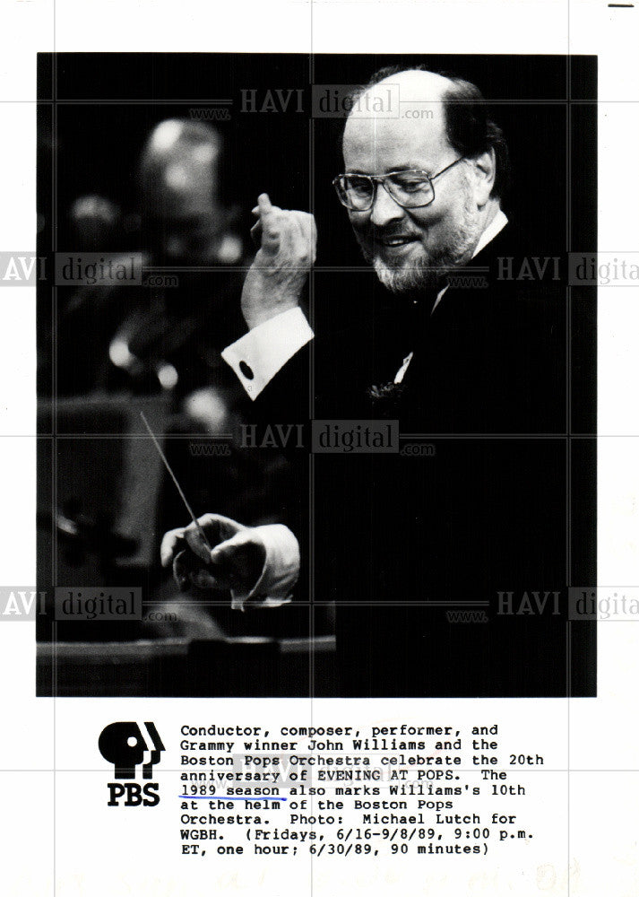 1989 Press Photo John Williams Boston Pops Orchestra - Historic Images