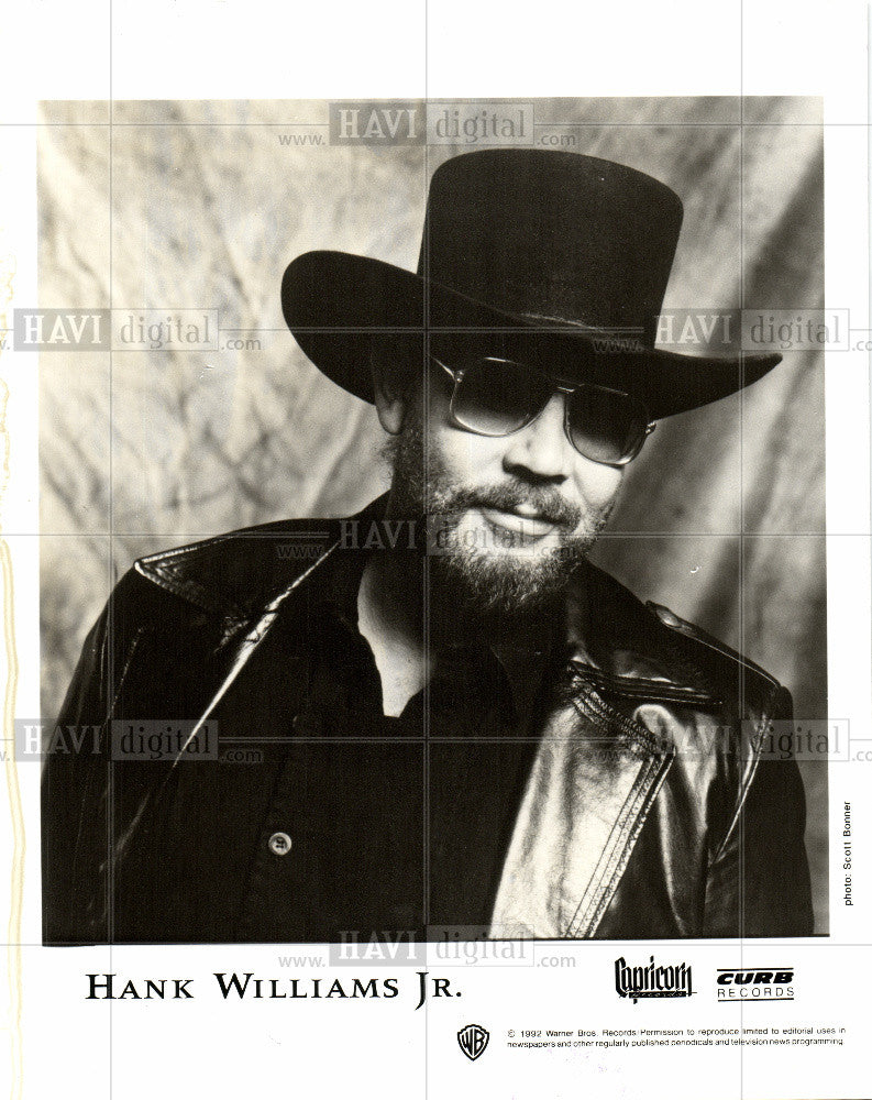 1993 Press Photo Hank Williams Jr Entertainer - Historic Images