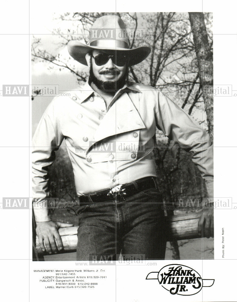 1989 Press Photo Hank Williams Jr country singer music - Historic Images