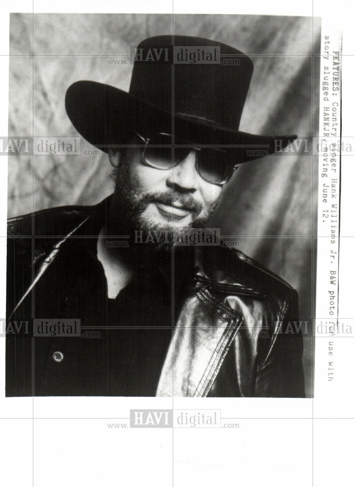 1992 Press Photo Hank Williams Jr. Bocephus musician - Historic Images