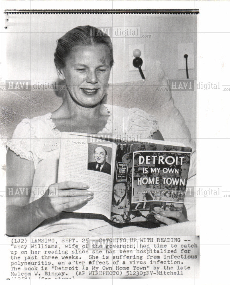 1958 Press Photo Nancy Williams michigan govenor wife - Historic Images