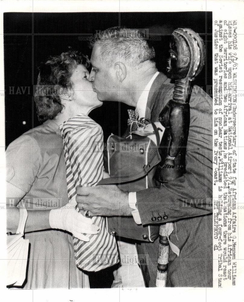 1961 Press Photo Undesecretary G. Mennen Williams - Historic Images