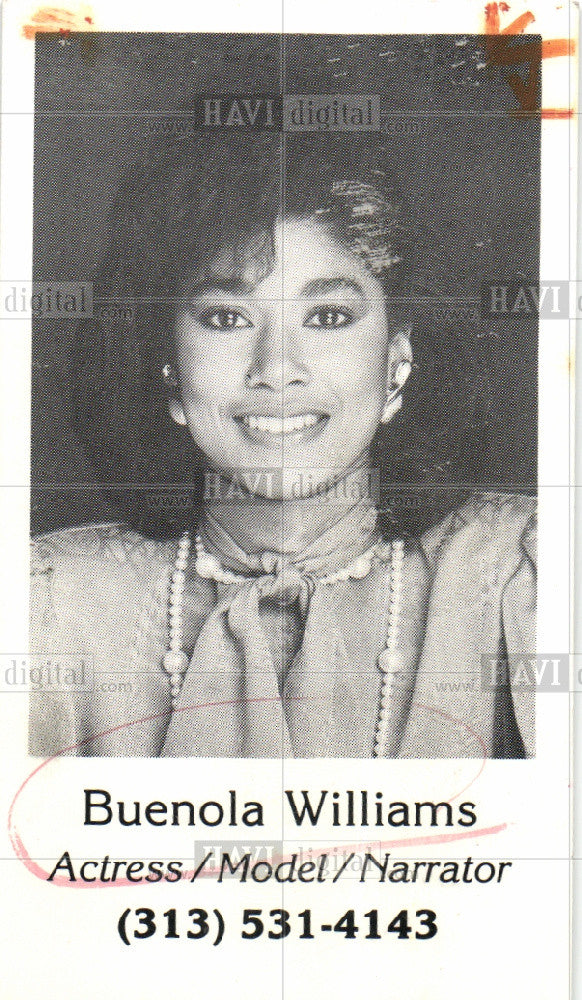 1991 Press Photo Buenola Williams actress model - Historic Images